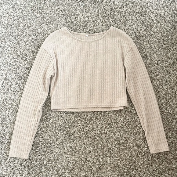 Blushmark Tops | 32 Blushmark Tan Long Sleeve S | Poshmark